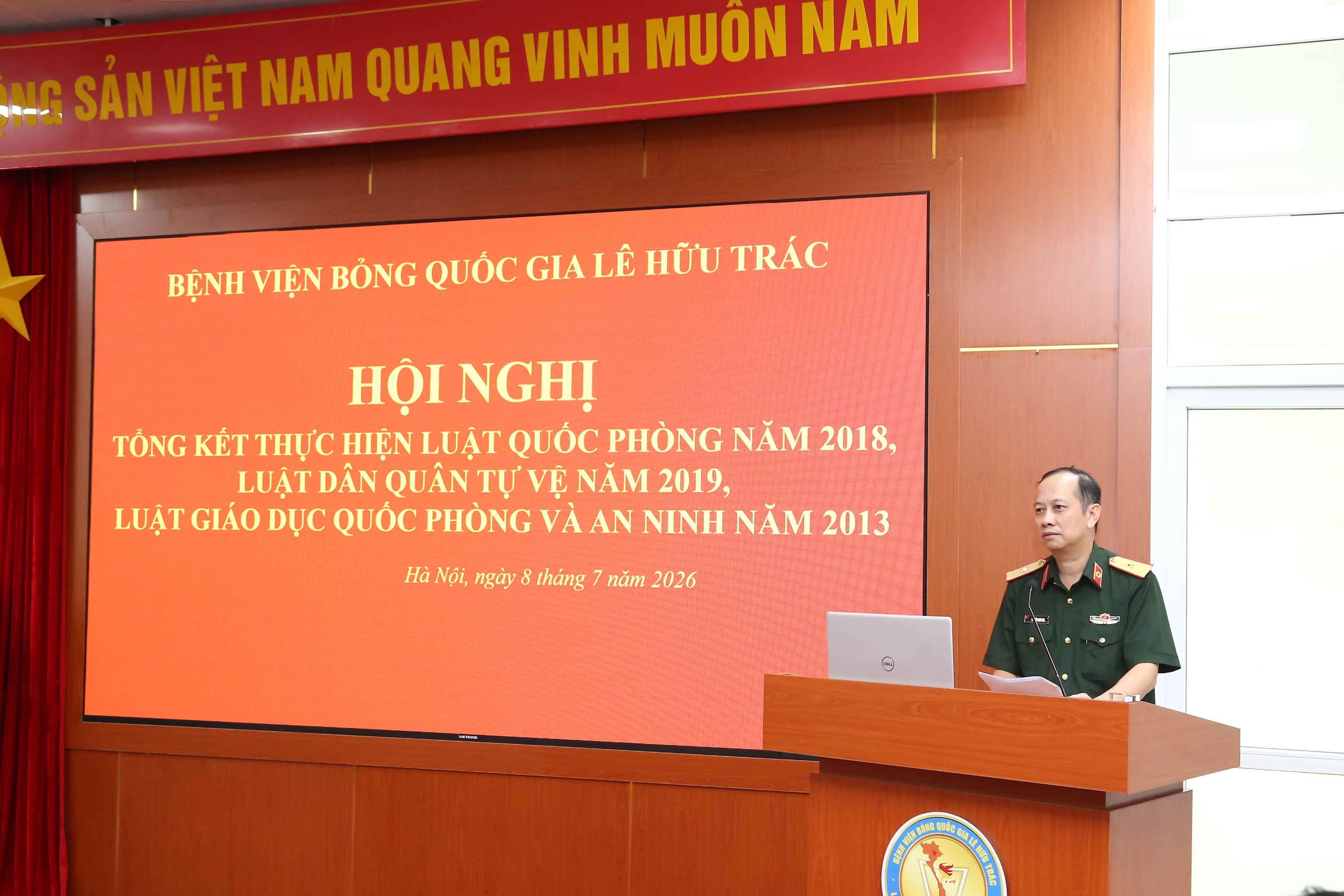Bệnh viện Bỏng Quốc gia Lê Hữu Trác tổ chức Hội nghị tổng kết các luật về Quốc phòng, An ninh và Dân quân tự vệ