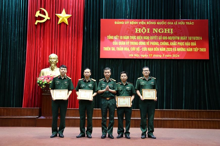 Đảng ủy Bệnh viện Bỏng quốc gia Lê Hữu Trác Tổng kết 10 năm thực hiện Nghị quyết 689-NQ/QUTW của Quân ủy Trung ương về phòng chống, khắc phục hậu quả thiên tai, thảm họa, cứu hộ - cứu nạn